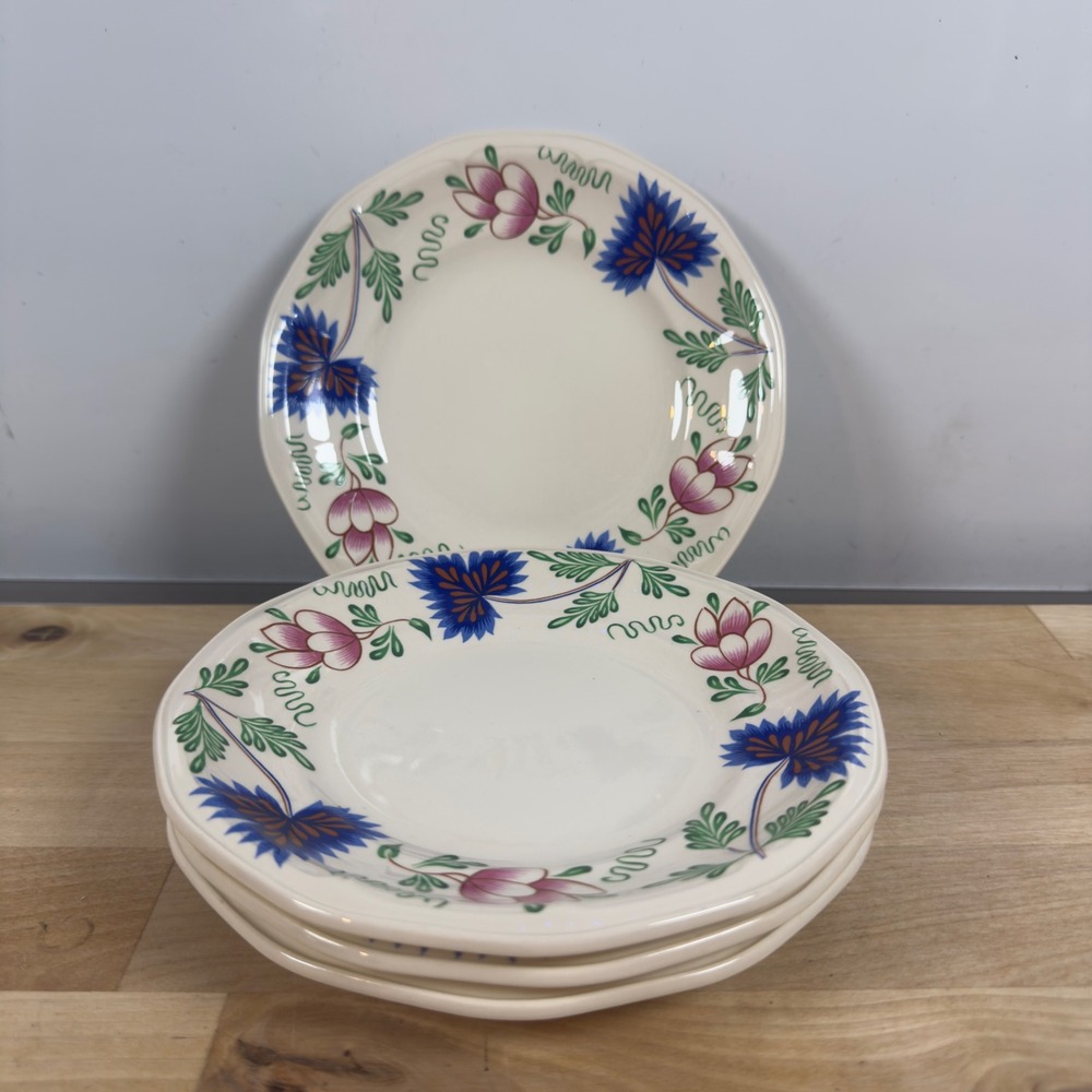 Simpsons Ltd England Greenfield Village Pfaltzgraff Floral Bread Plates Set of 4